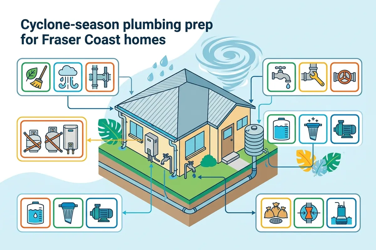 Cyclone-season plumbing prep for Fraser Coast homes