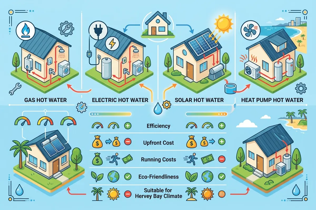 Hot water systems for Hervey Bay: gas, electric, solar or heat pump?